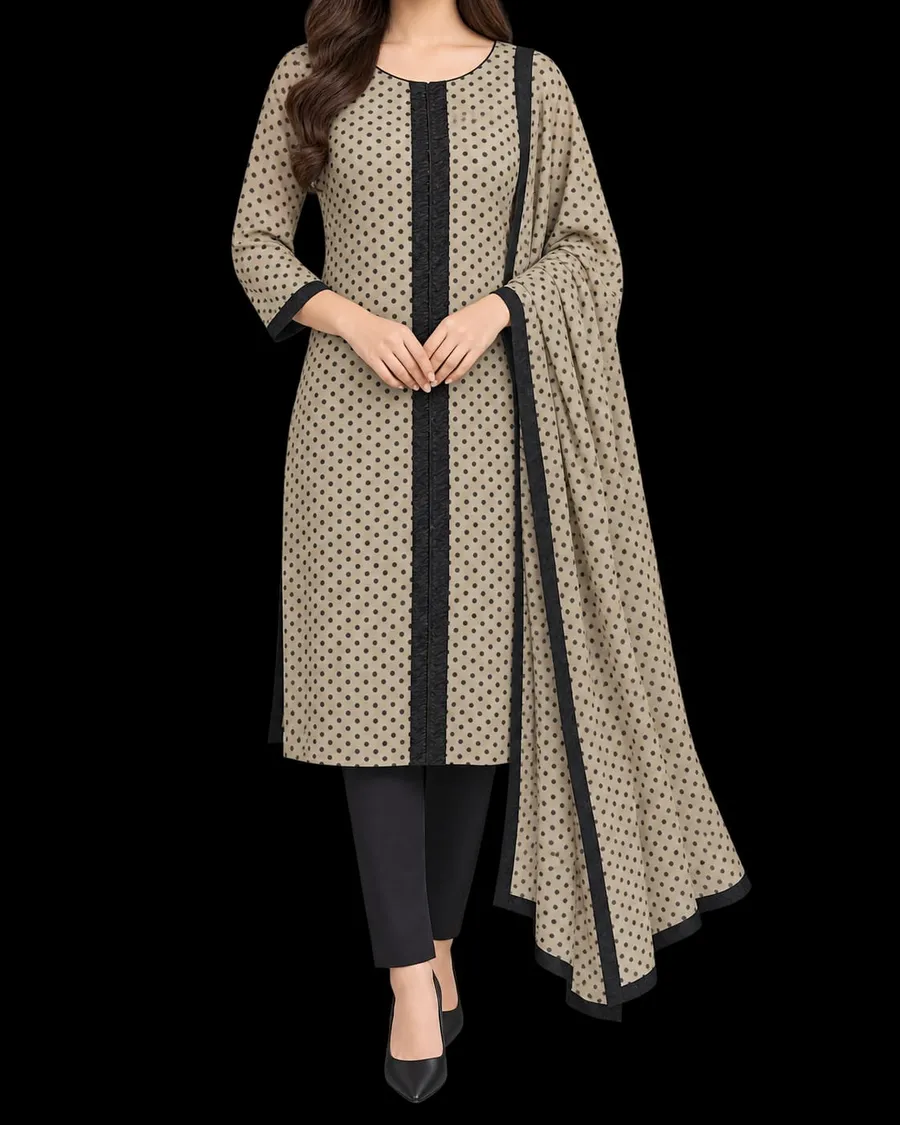 Gown shirt with dupatta
